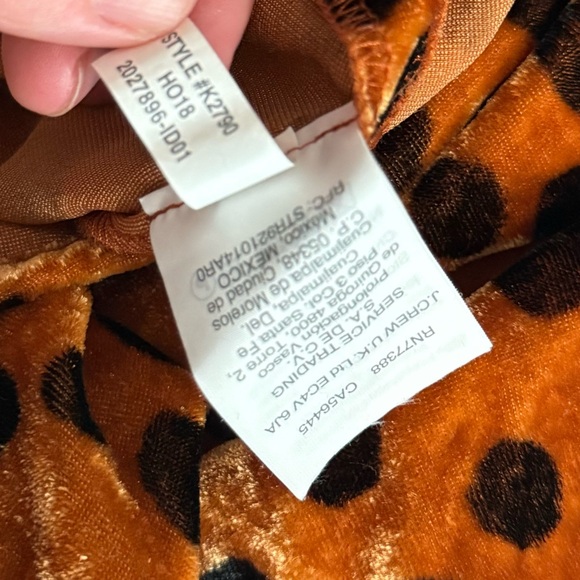 Madewell Velvet Memento Leopard Dot Ruffle Sleeve Top XL Burnt Orange Brown - Picture 10 of 13